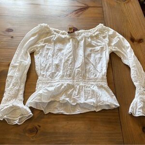 Scully White Off-Shoulder Peplum Blouse